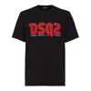 Dsquared2 Regular Fit Logo Cotton T-shirt In Black
