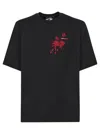 Dsquared2 Cotton Crew Neck T-shirt With Sequined Embroidery In Black