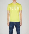 Dsquared2 Be Icon Cool Cotton T-shirt In Blazing Yellow
