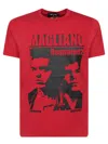 Dsquared2 Red Tshirt With Logo Print In Multi