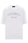 Dsquared2 Relaxed-fit Cotton T-shirt With Bold Graphic Print In White