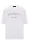 Dsquared2 Relaxed-fit Cotton T-shirt With Bold Graphic Print In White
