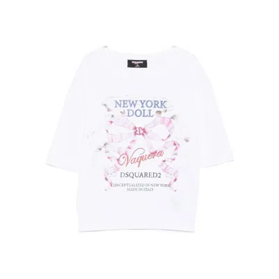 Dsquared2 Vaquera Breezy Fit Jersey T-shirt In White