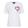 Dsquared2 Crystal Heart Easy T-shirt In White
