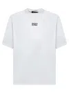 Dsquared2 White Crewneck T-shirt With Dsq2 Logo In Cotone Man In White