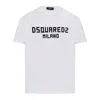Dsquared2 White Crewneck T-shirt With Logo Lettering On The Front In White