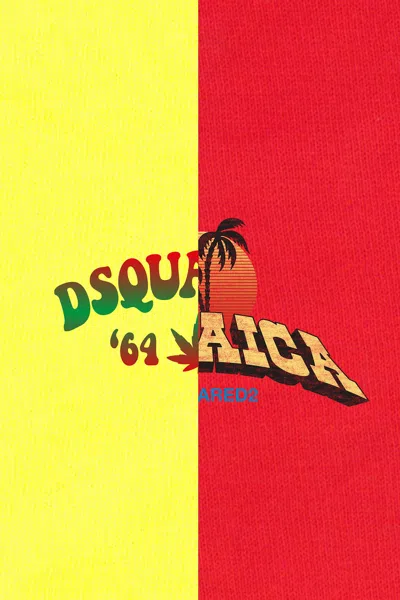 Dsquared2 T-shirts In Yellow/red