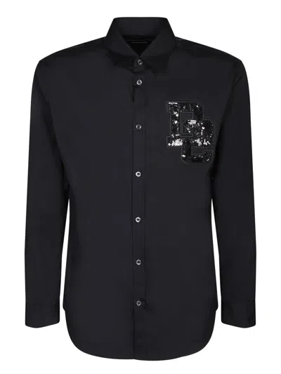 Dsquared2 Tab Collar Relaxed Dan Shirt In Black