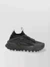 Dsquared2 Tab Pull Round Toe Textured Sole Sneakers In Black