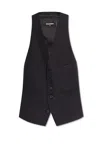 Dsquared2 Tailored Black Wool Coat With Deep V-neckline