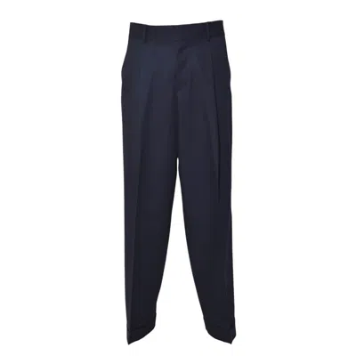 Dsquared2 Tailored Blue Trousers With High Waist In Multi