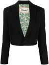 Dsquared2 Cropped Tailored Blazer Structured Shoulders In Black