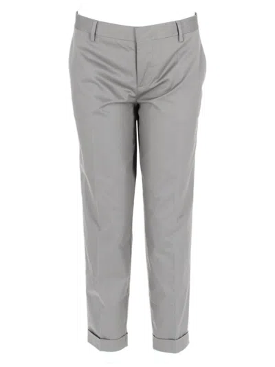 Dsquared2 Tailored Cropped Cotton-blend Pleated Pants In Gray