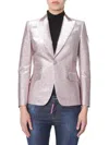 Dsquared2 Dsquared Chic Padded Shoulder Smoking Jacket In Pink