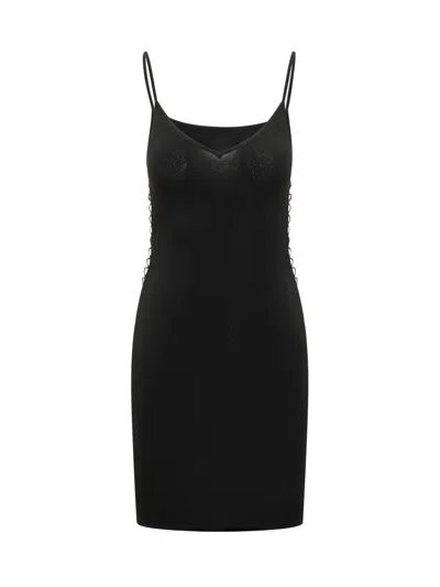 Dsquared2 Tailored Mini Suit With Subtle Lines And V-neck In Black