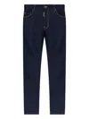 Dsquared2 Blue Jeans With Belt Loops And Logo Patch On The Rear In Black