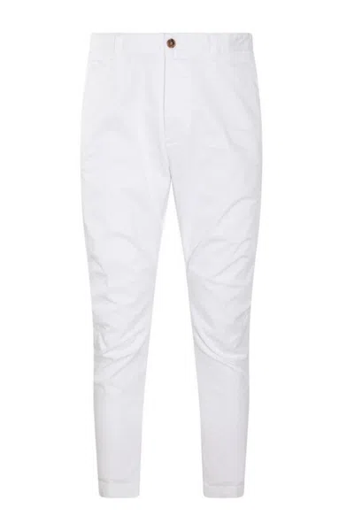 Dsquared2 Tailored White Trousers Crafted From Cotton-elastan Blend