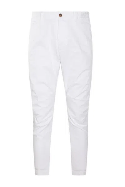 DSQUARED2 TAILORED WHITE TROUSERS CRAFTED FROM COTTON-ELASTAN BLEND