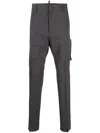 Dsquared2 Tailored Wool Blend Cargo Trousers In Grey