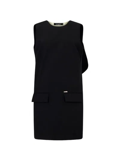 Dsquared2 Tailored2 Peek-a-boo Dress In Black