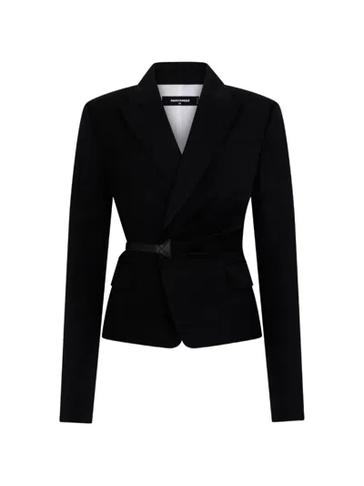 Dsquared2 Tailored2 Tweed Jacket In Black