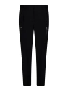 DSQUARED2 TAPERED BLACK WOOL TROUSERS WITH ZIP POCKETS