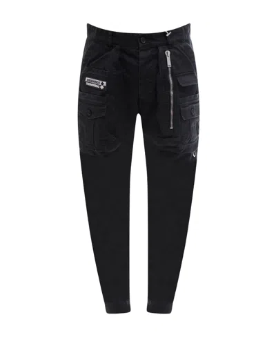 Dsquared2 Tapered Cargo Trousers In Black
