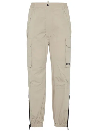 Dsquared2 Tapered Cargo Trousers In Neutrals