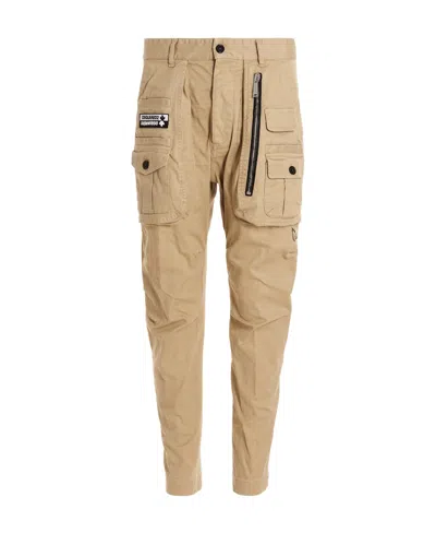Dsquared2 Tapered Cargo Trousers In Nude
