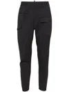 Dsquared2 Tapered Cotton Cargo Trousers In Black