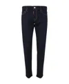 Dsquared2 Blue Jeans With Contrast Stitching And Logo Patch On The Back In Denim Man In Black