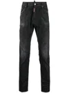 Dsquared2 Tapered Distressed Slim In Black