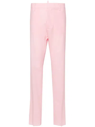 Dsquared2 Tapered Tailored Trousers In Pink