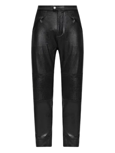Dsquared2 Tapered Waxed Trousers In Black