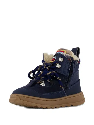 Dsquared2 Kids' Tartan Panelled Boots In Blue