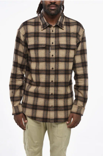 DSQUARED2 TARTAN PATTERNED FLANNEL SHIRT