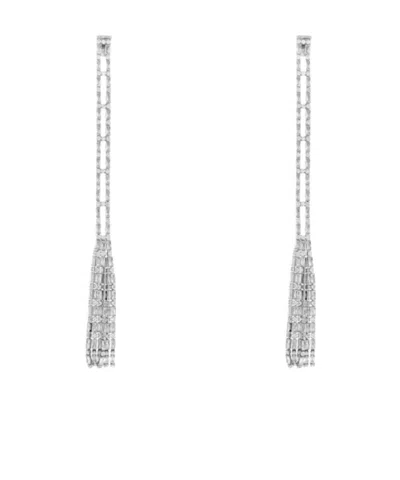 DSQUARED2 BAGUETTE-CUT CRYSTAL-FRINGE EARRINGS