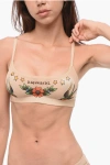 Dsquared2 Tattoo Patterned Mesh Bra In Brown