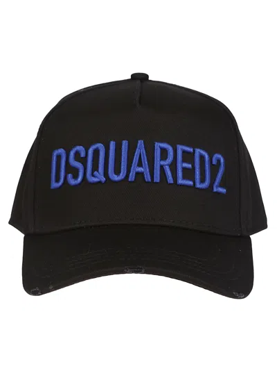 Dsquared2 Technicolor Baseball Cap In Nero/blu Elettrico