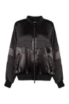 Dsquared2 Technical Fabric Bomber Sweatshirt In Black
