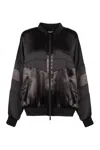 Dsquared2 Technical Fabric Bomber Sweatshirt In Black