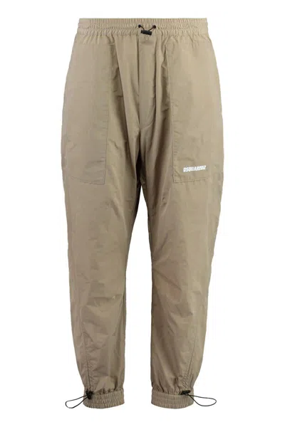 Dsquared2 Track-pants In Tessuto Tecnico In Beige