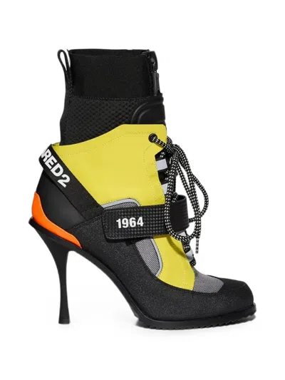 Dsquared2 Techno Lace-up Touch-strap Ankle Boots In Multi