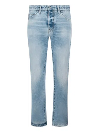 Dsquared2 Teddy Button Wash Trousers In Blue