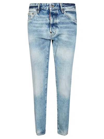 Dsquared2 Teddy Button Wash Trousers In Blue