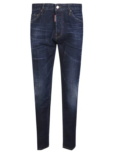 Dsquared2 Teddy Dark Indigo Slim Jeans In Blue