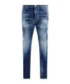 Dsquared2 Teddy Distressed Slim Jeans In Blue