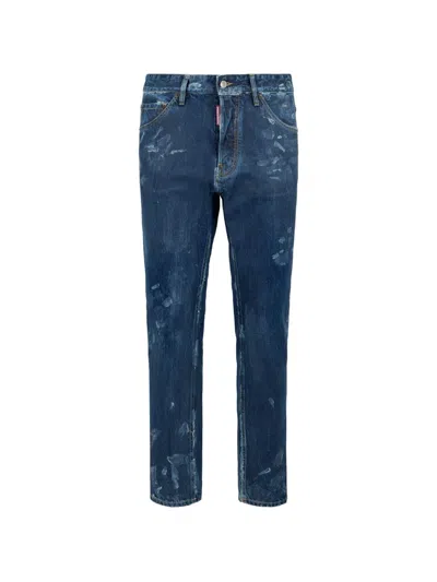 Dsquared2 Teddy Frosted-wash Jeans In Blue