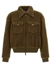 Dsquared2 Teddy Oversized Jean Jacket In Brown