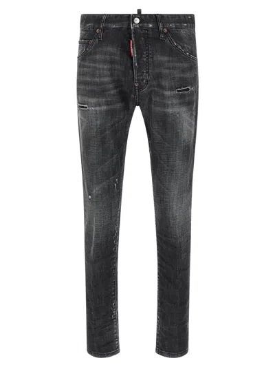 Dsquared2 Dsquared Men Black Stretch Denim Cool Guy Jeans In Multi
